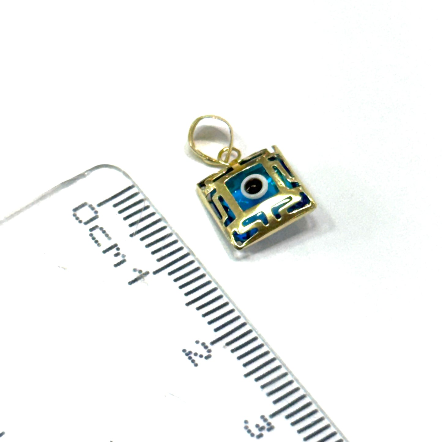 Dije Ojo turco cuadrado Oro 14k