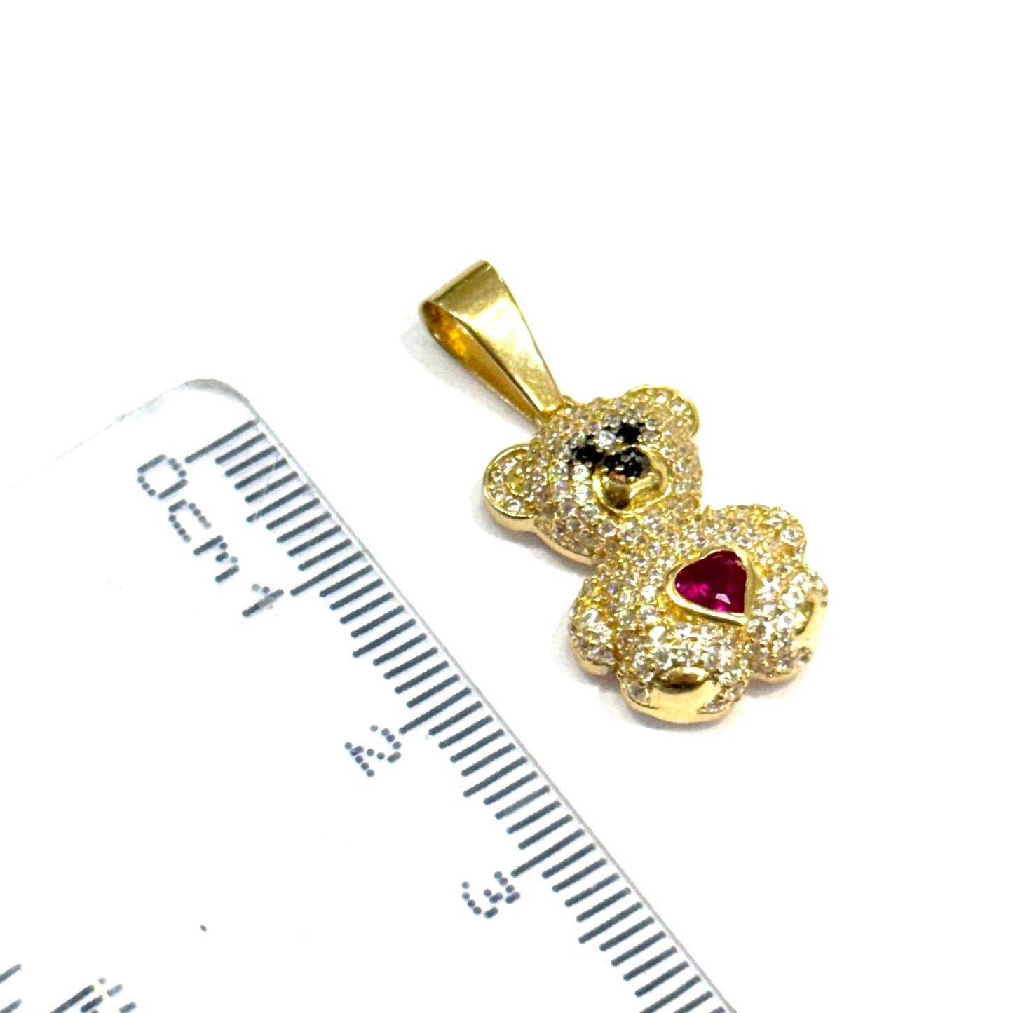 Dije Oso corazón Oro 14K