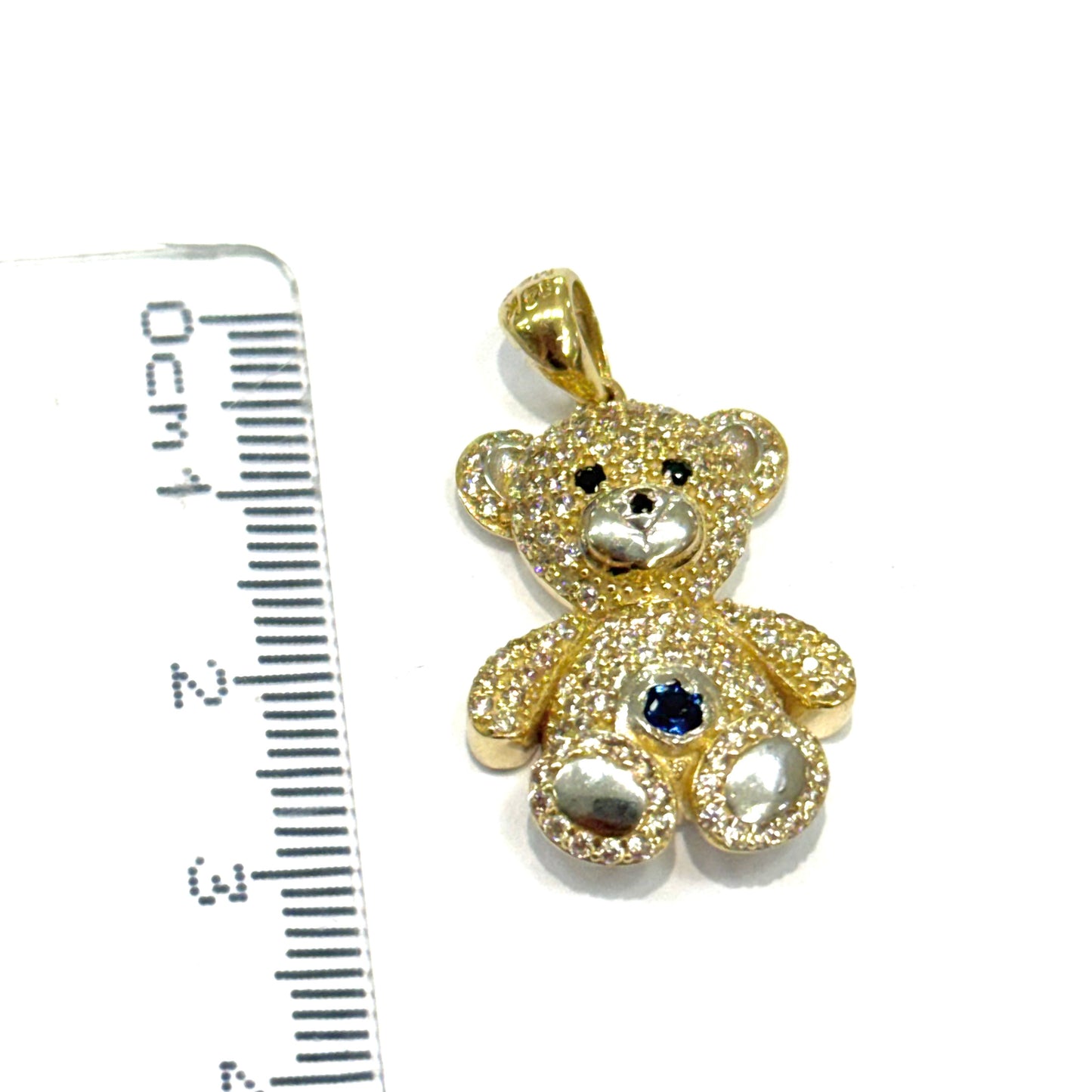 Dije Oso pancita azul Oro 14K