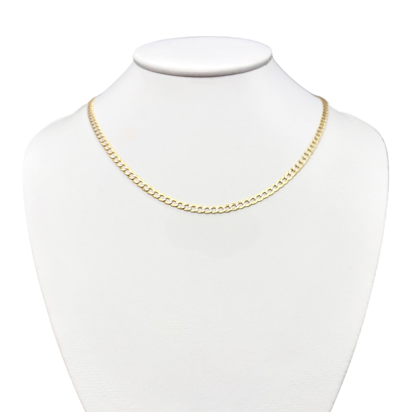 Cadena Cubana Bicolor Sólida Oro 14k