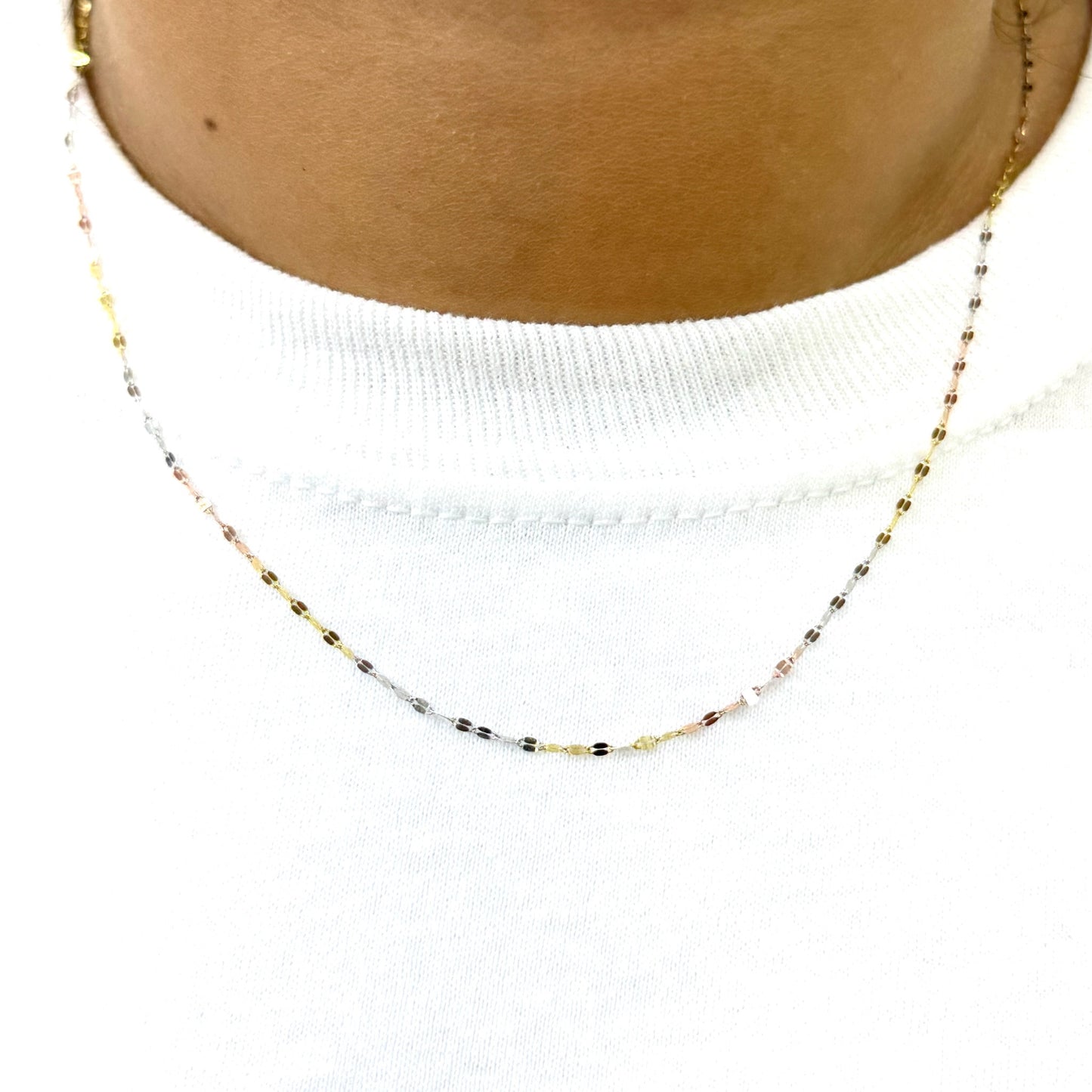 Cadena Granito de Café Oro Florentino 14k