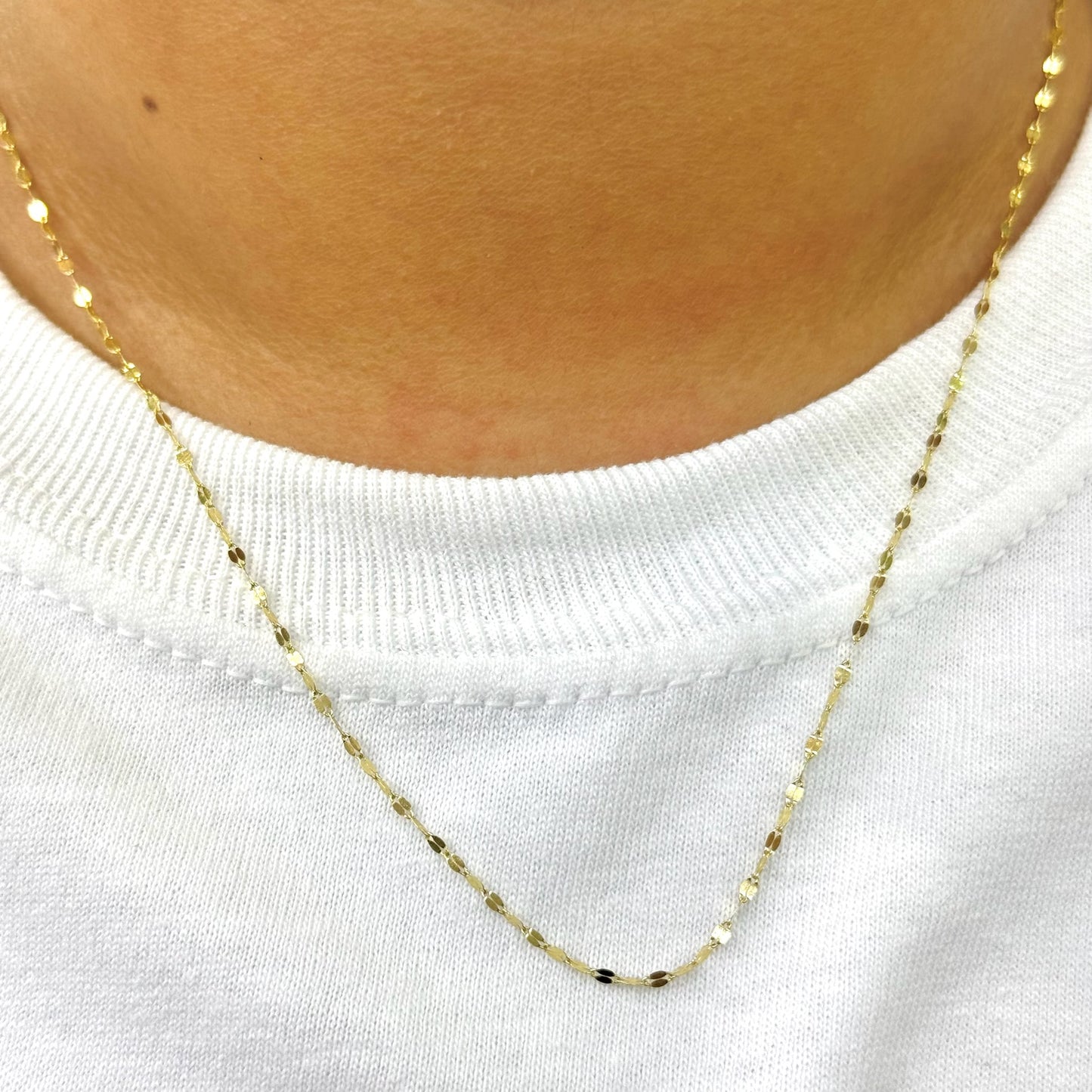 Cadena Granito de Café Oro Amarillo 14k