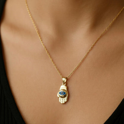 Dije Mano ojo turc Oro 14k