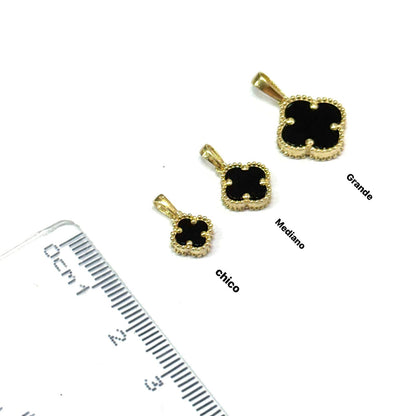 Dije Trébol negro chico Oro 14K