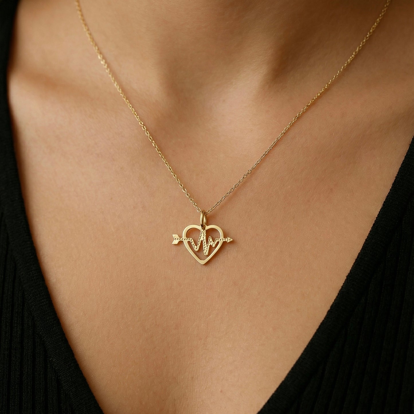 Dije Corazón electro Oro 14k