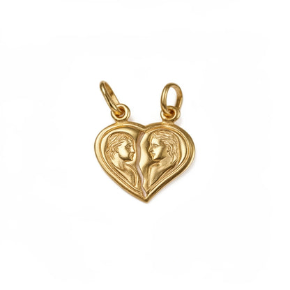 Dije Corazón Amor Partido Oro 14k