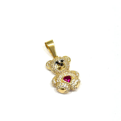 Dije Oso corazón Oro 14K