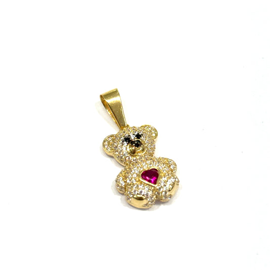 Dije Oso corazón Oro 14K