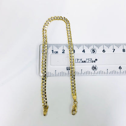 Pulsera Cubana Sólida Oro 14 k