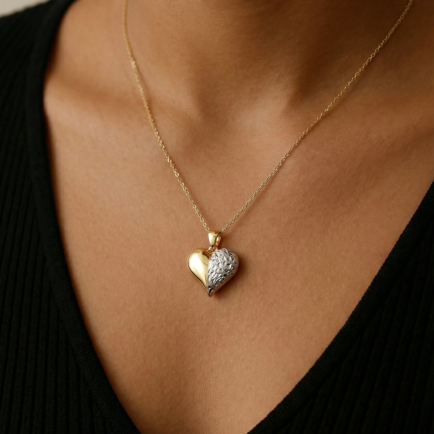 Dije Corazón dos oros Oro 14k