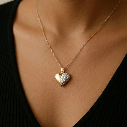Dije Corazón dos oros Oro 14k