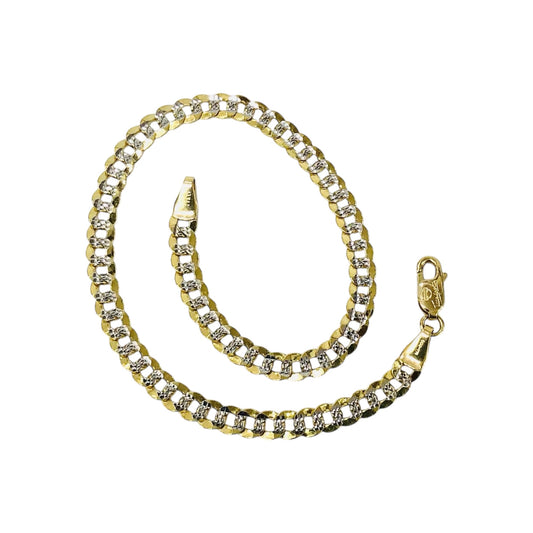 Pulsera Cubana Sólida Oro 14 k