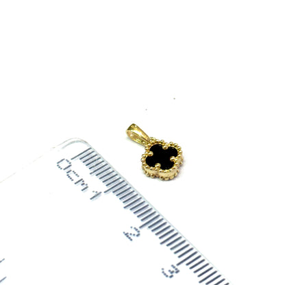 Dije Trébol negro chico Oro 14K