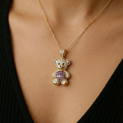 Dije Oso Lila Oro 14k