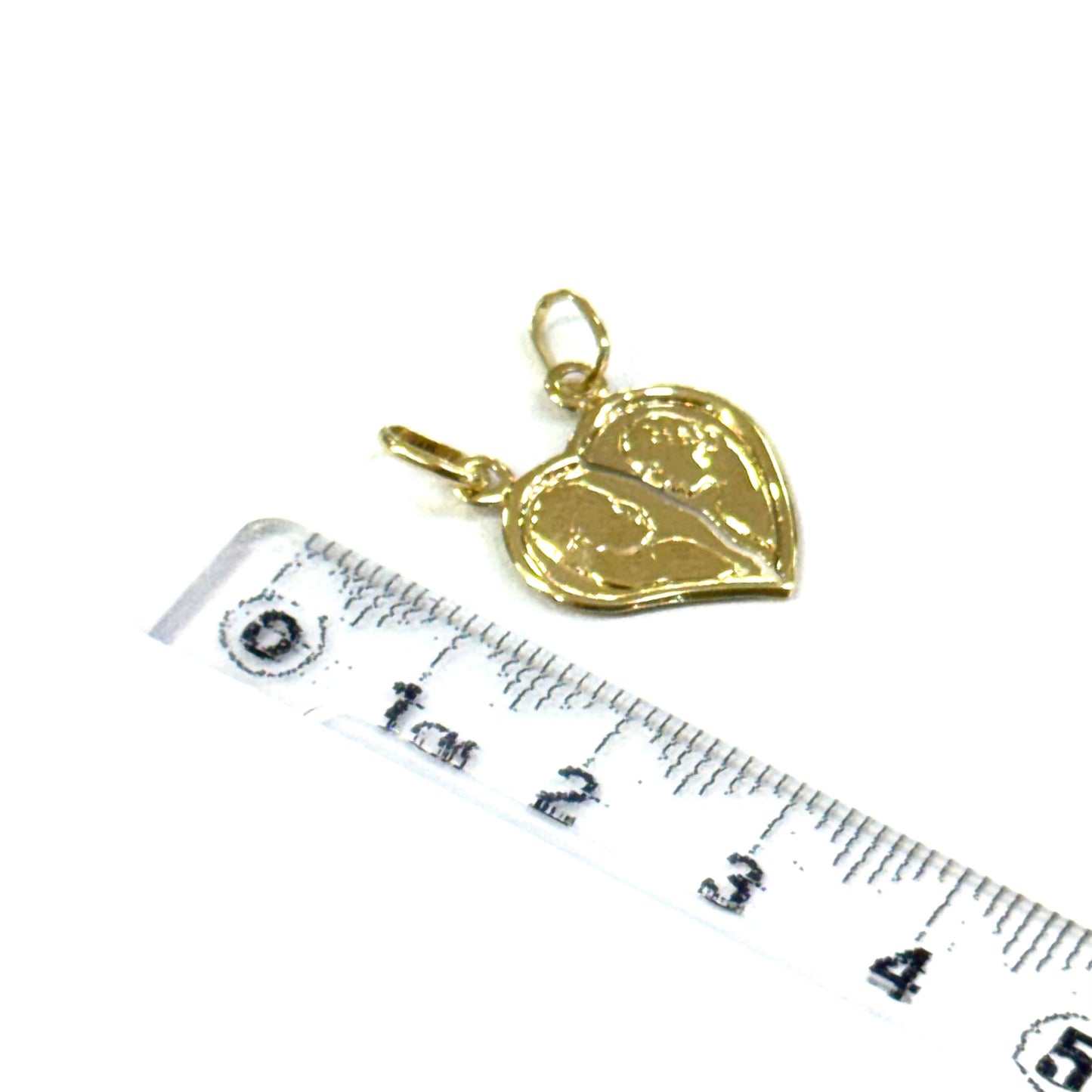 Dije Corazón Amor Partido Oro 14k