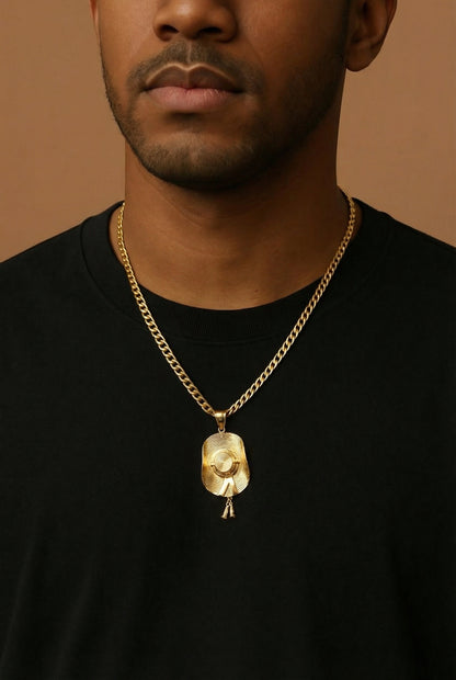 Sombrero Mexicano Grande Oro 14k