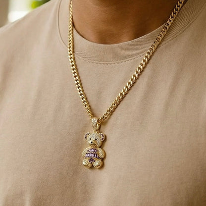 Dije Oso Lila Oro 14k