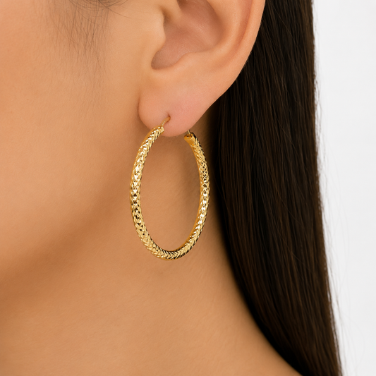 Arracadas oro 3cm diámetro 14k