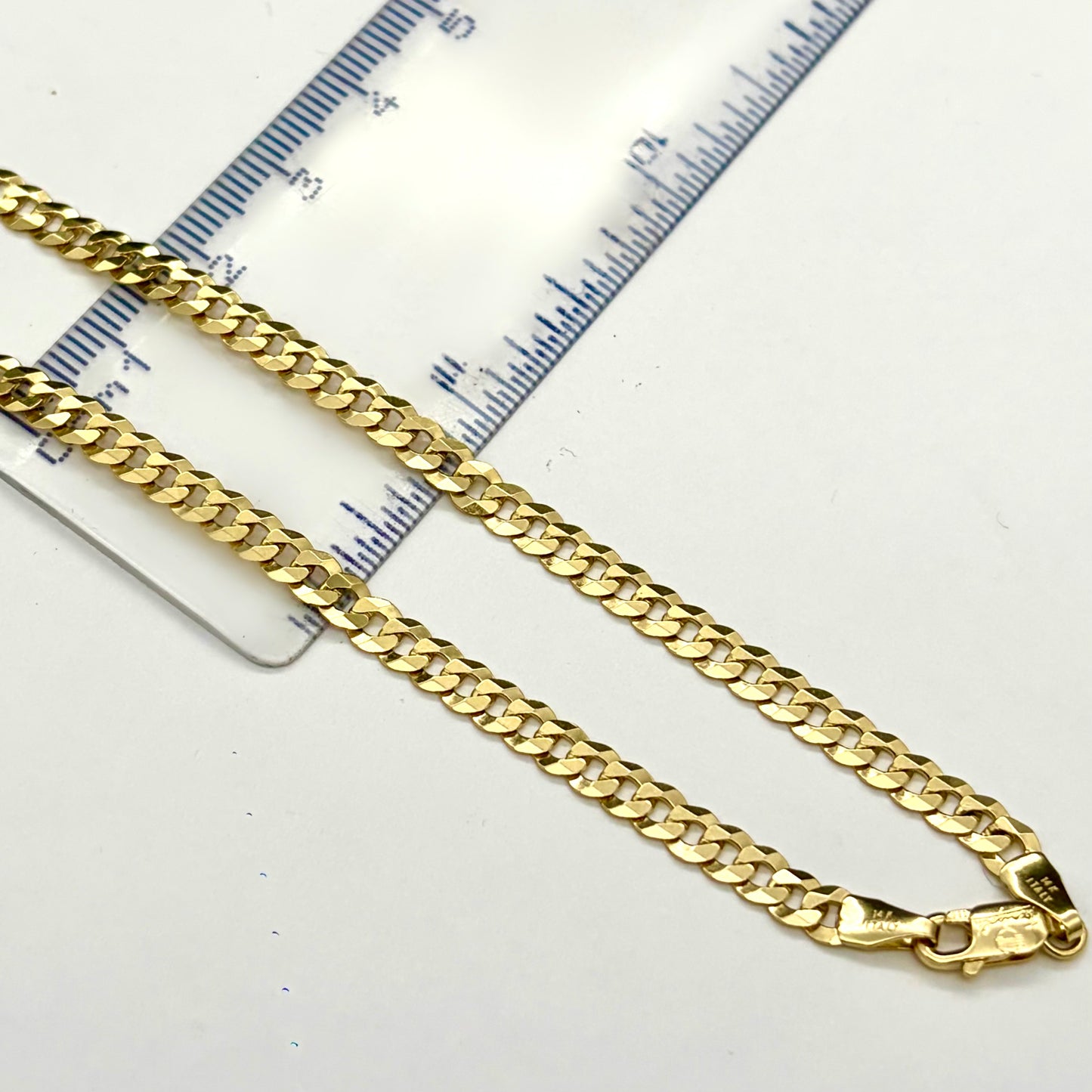 Cadena Cubana Sólida Oro 14k
