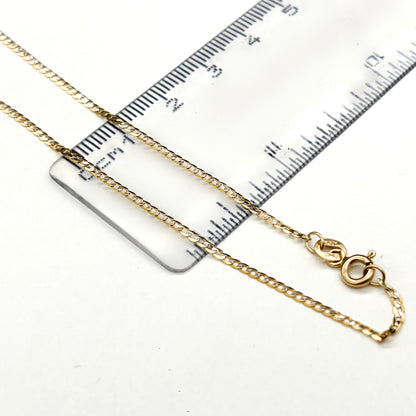 Cadena Cubana Sólida Delgada Oro 14k
