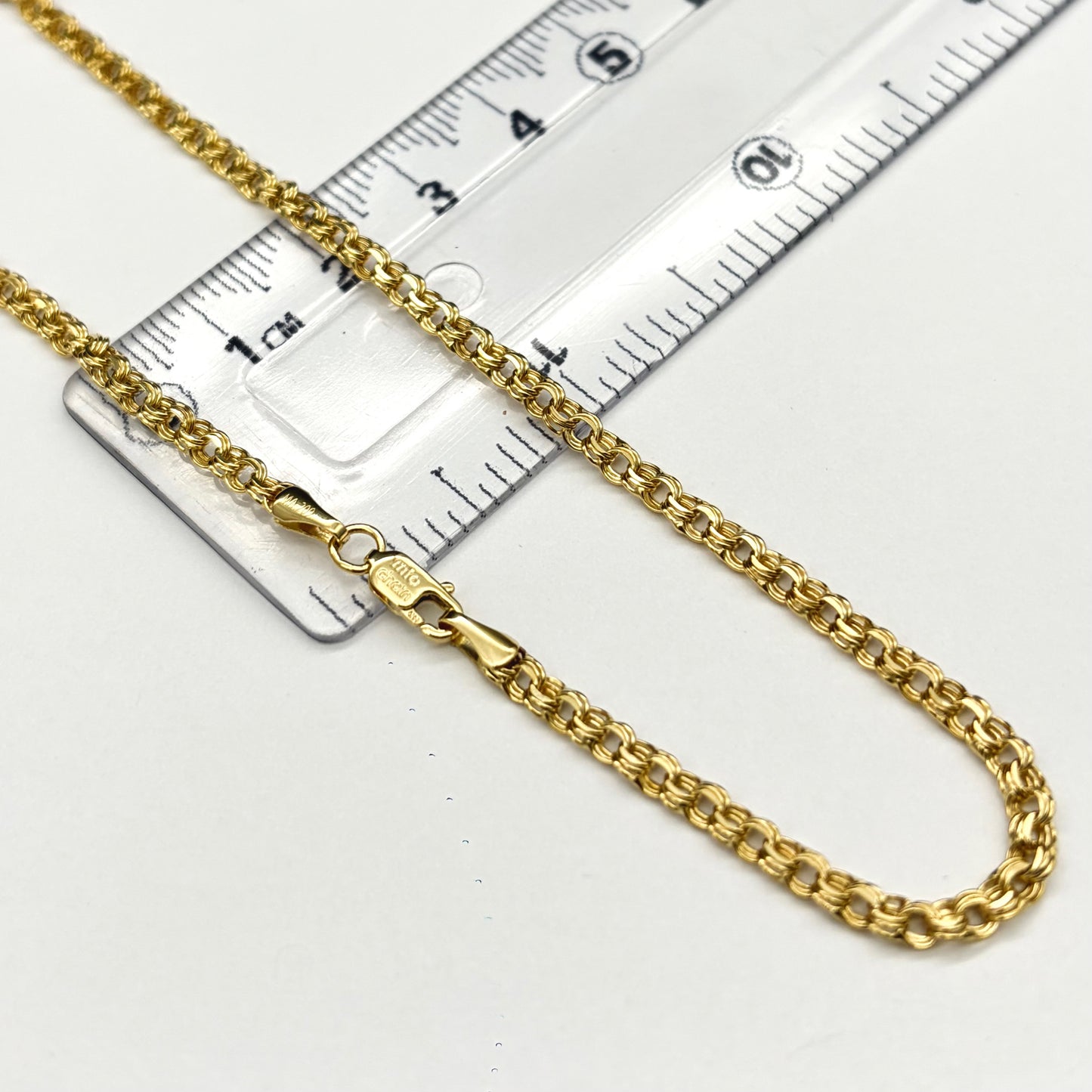 Cadena Tejido Chino Hueca Oro 14k