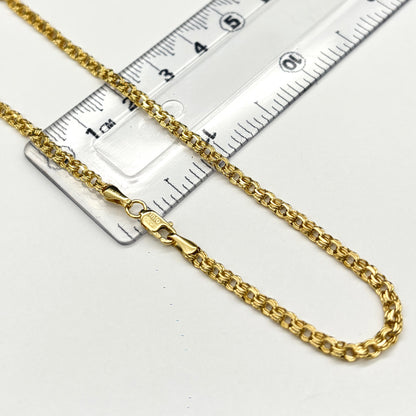 Cadena Tejido Chino Hueca Oro 14k