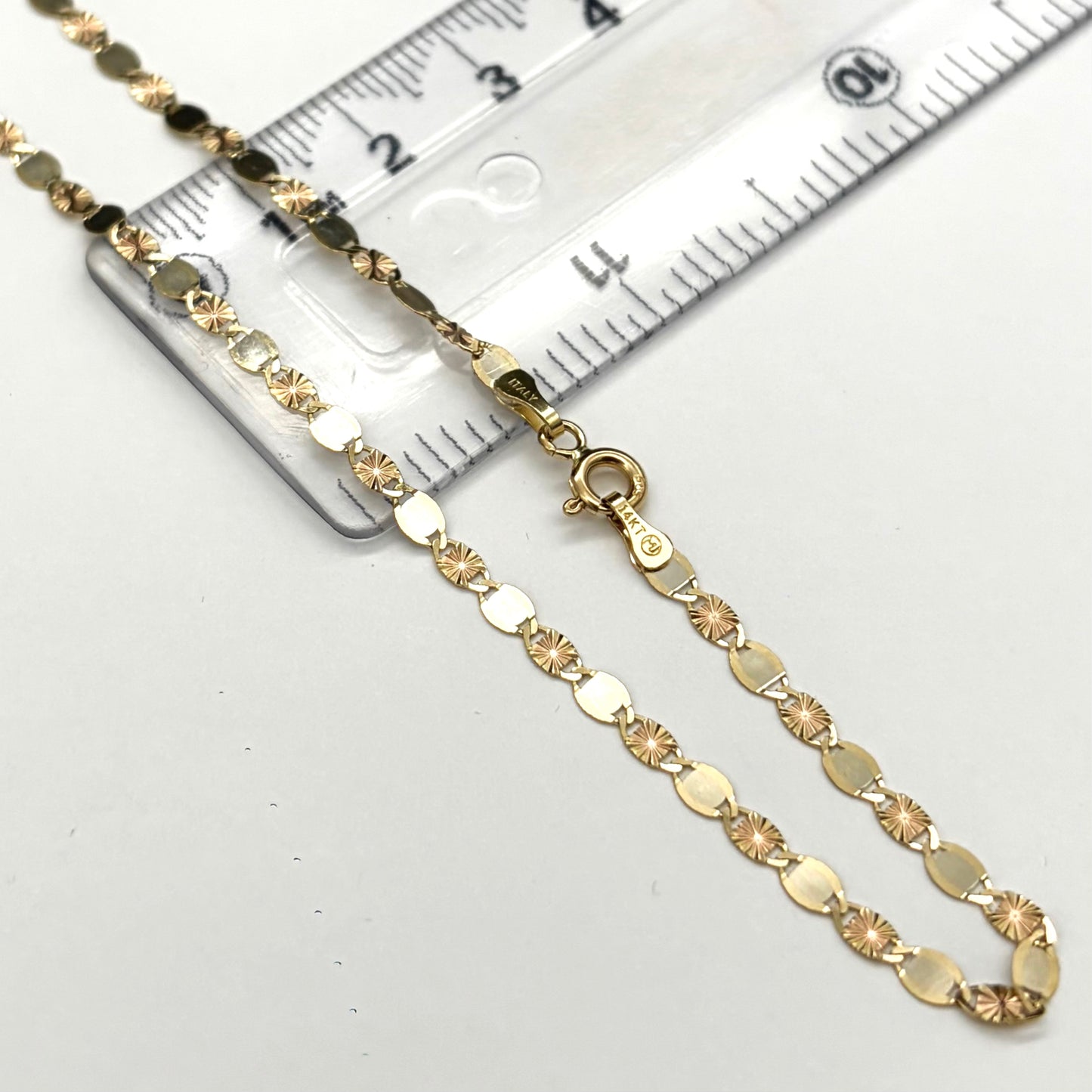 Cadena Espejo Sólida Oro 14k