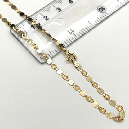 Cadena Espejo Sólida Oro 14k