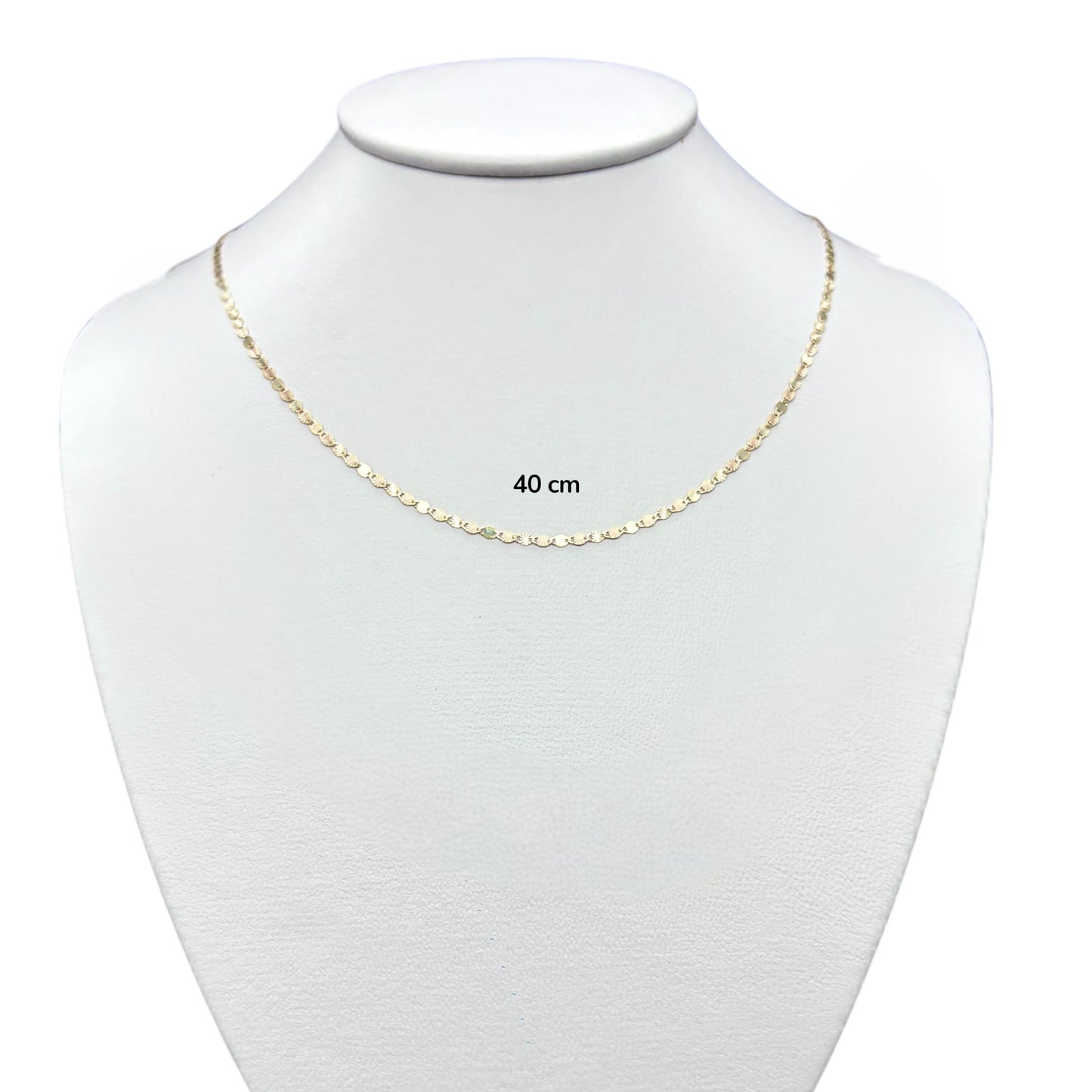 Cadena Espejo Delgada Sólida Oro 14k