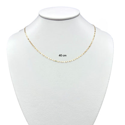Cadena Espejo Delgada Sólida Oro 14k