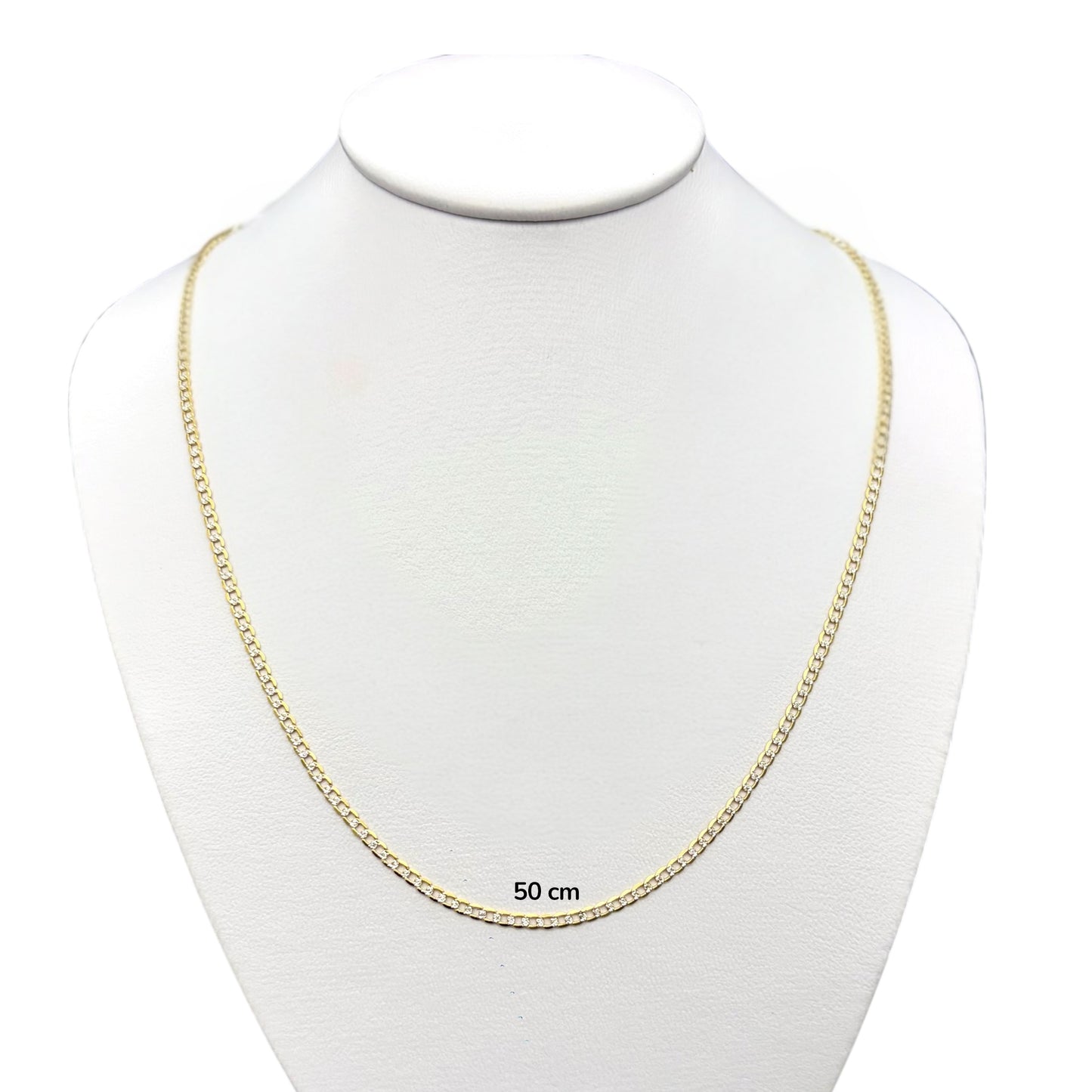 Cadena Cubana B Sólida Oro 14k