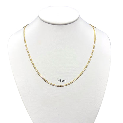 Cadena Cubana B Sólida Oro 14k