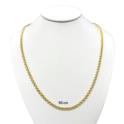 Cadena Tejido Chino Hueca Oro 14k