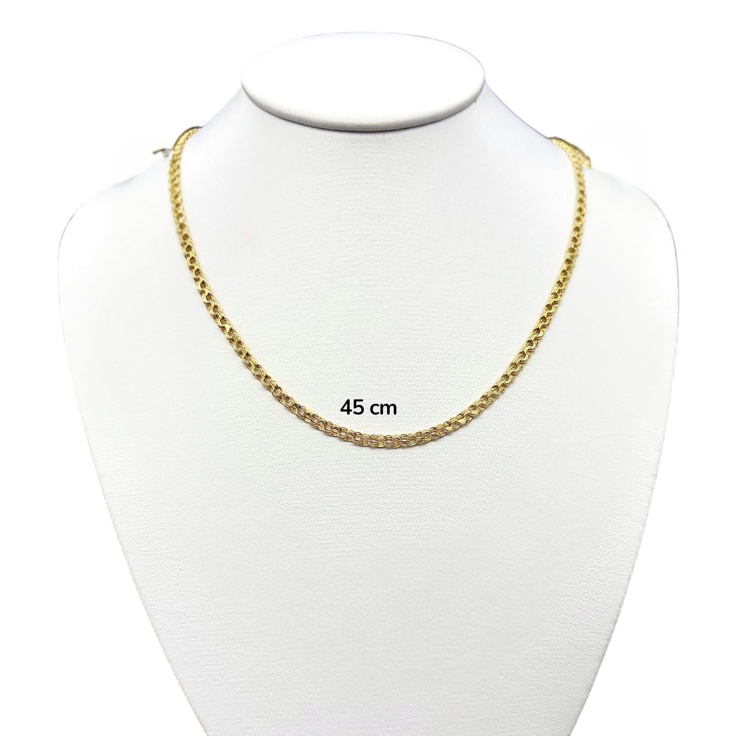 Cadena Tejido Chino Hueca Oro 14k