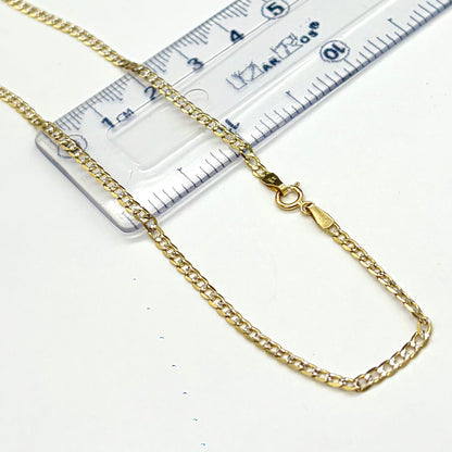 Cadena Cubana B Sólida Oro 14k