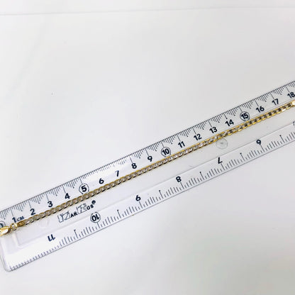 Pulsera Cubana Abierta Sólida Oro 14 k
