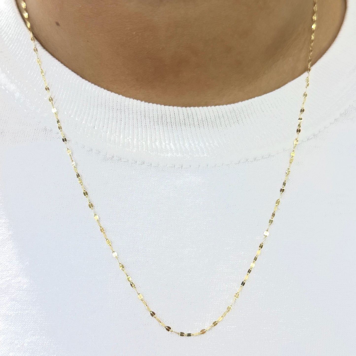 Cadena Granito de Café Oro Amarillo 14k