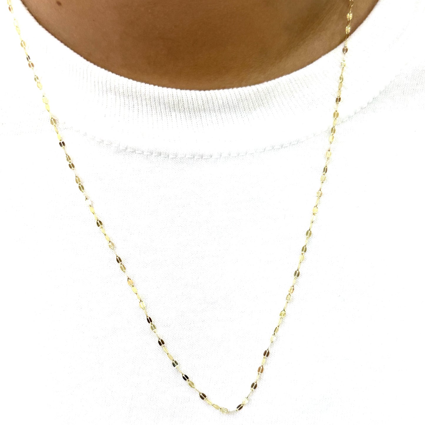 Cadena Granito de Café Oro Amarillo 14k