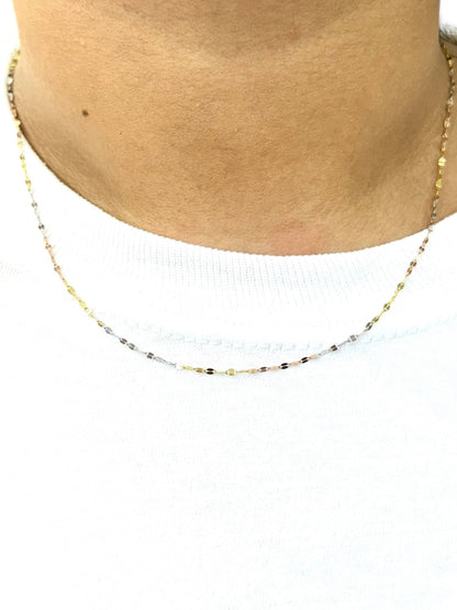 Cadena Granito de Café Oro Florentino 14k