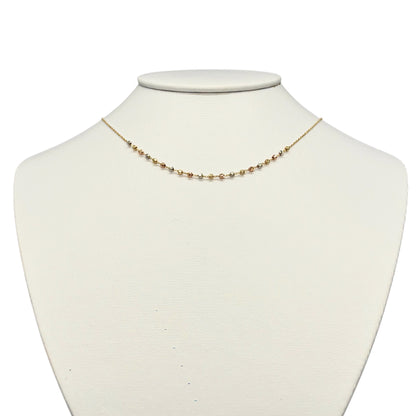 Gargantilla con bolitas florentinas diamantadas Oro 14 k