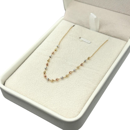 Gargantilla con bolitas florentinas diamantadas Oro 14 k