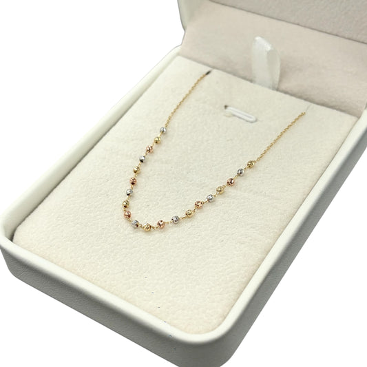 Gargantilla con bolitas florentinas diamantadas Oro 14 k