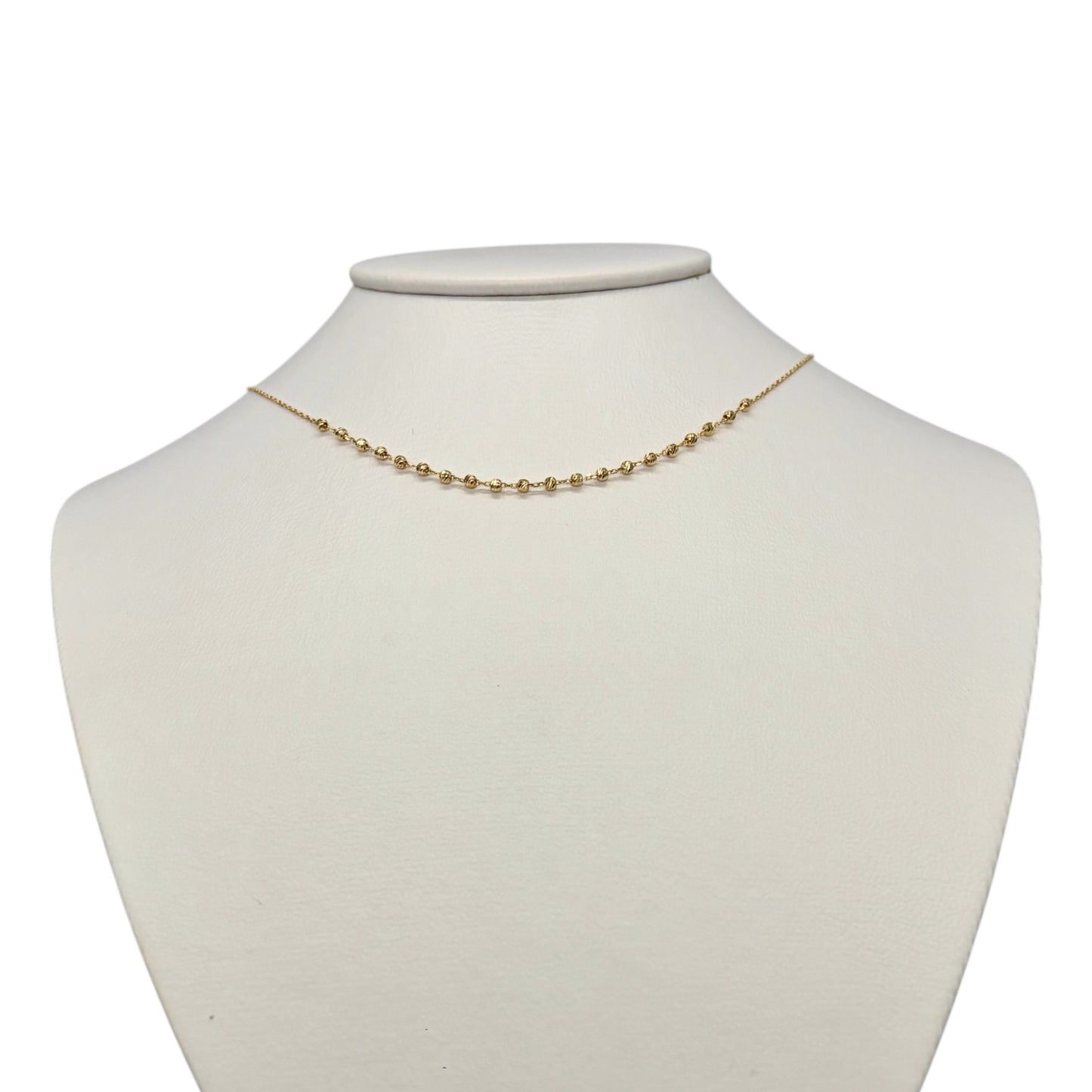 Gargantilla con bolitas amarillas diamantadas Oro 14 k