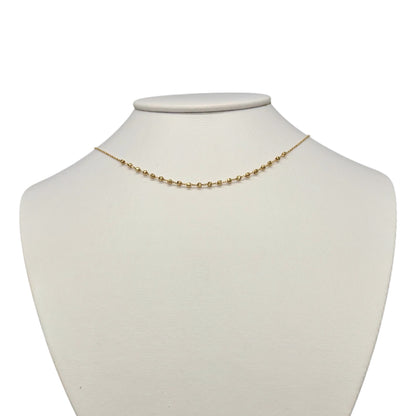 Gargantilla con bolitas amarillas diamantadas Oro 14 k