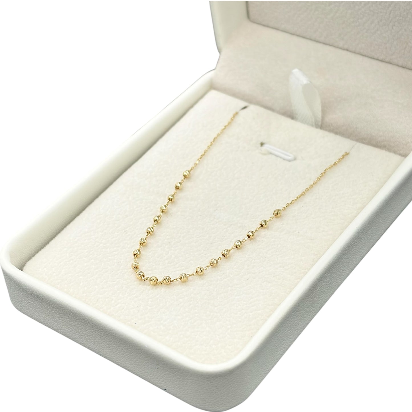 Gargantilla con bolitas amarillas diamantadas Oro 14 k
