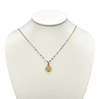 Cadena y dije Virgen de Guadalupe  Florentina Oro 14 k