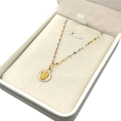 Cadena y dije Virgen de Guadalupe  Florentina Oro 14 k