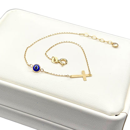 Pulsera Ojo de Fe Oro 14K