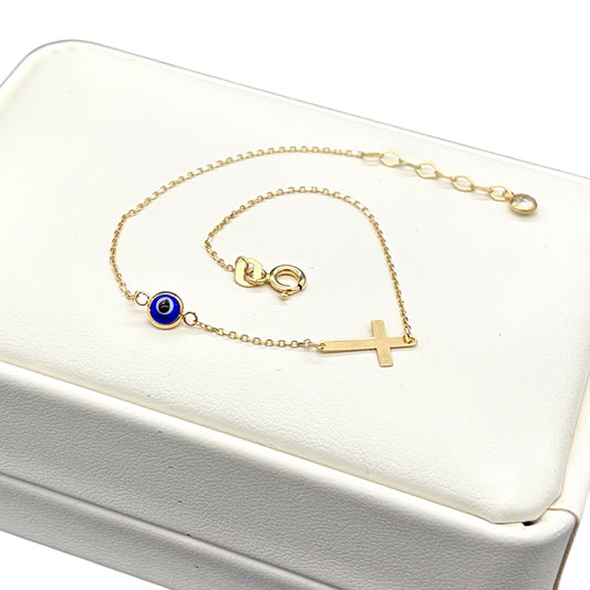 Pulsera Ojo de Fe Oro 14K