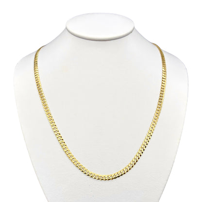 Cadena Cubana Sólida Oro 14k